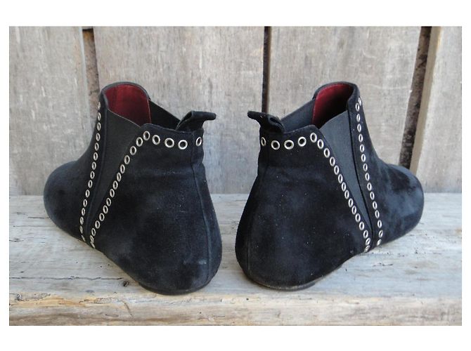 Stivaletti Isabel Marant in scamosciato nero con borchie - vista 5