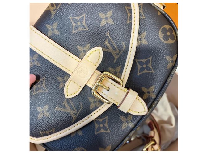 Borsa Louis Vuitton Saumur BB Monogram Marrone Monogramma - vista 4