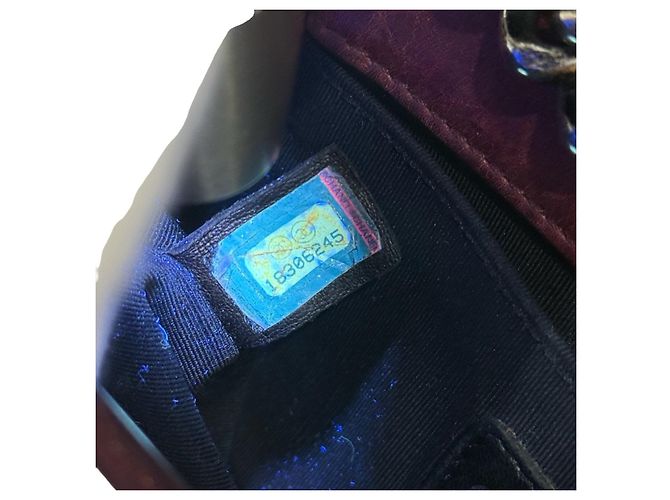 Chanel Borsa Boy Small Double Stitch Pelle di Vitello Bordò - vista 9