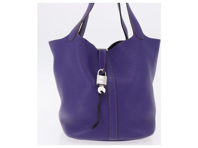Hermès Hermes Picotin Lock Clemence MM Roxo - vista 3