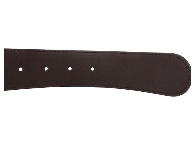 Cinturón de cuero con Interlocking G GUCCI Marrón oscuro - vista 10