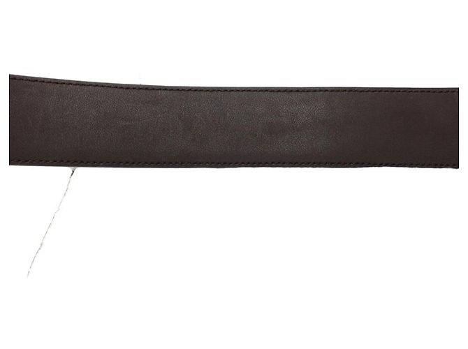 Cinturón de cuero con Interlocking G GUCCI Marrón oscuro - vista 11