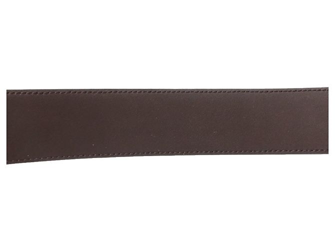 Cinturón de cuero con Interlocking G GUCCI Marrón oscuro - vista 5