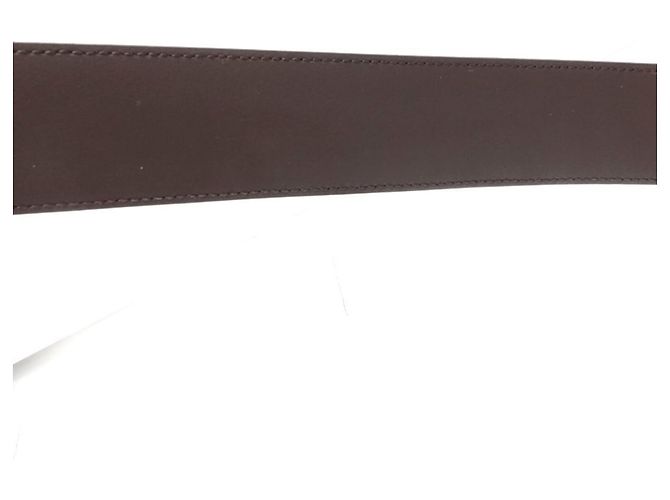 Cinturón de cuero con Interlocking G GUCCI Marrón oscuro - vista 7
