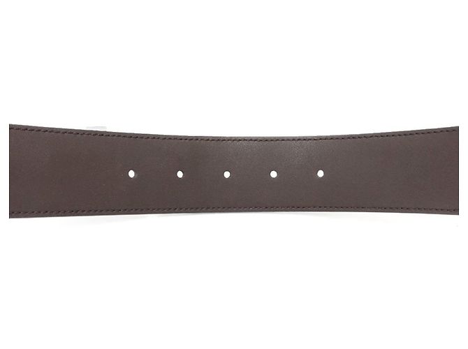 Cinturón de cuero con Interlocking G GUCCI Marrón oscuro - vista 8