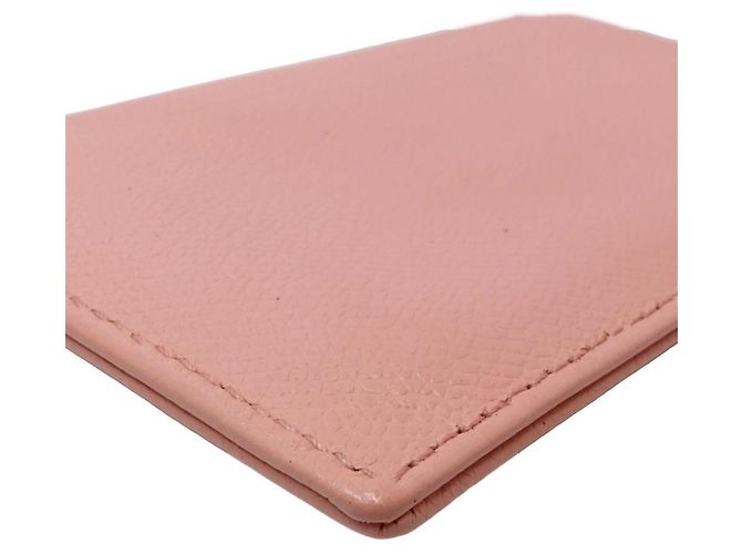Tarjetero de piel de becerro granulada rosa Chanel - vista 5