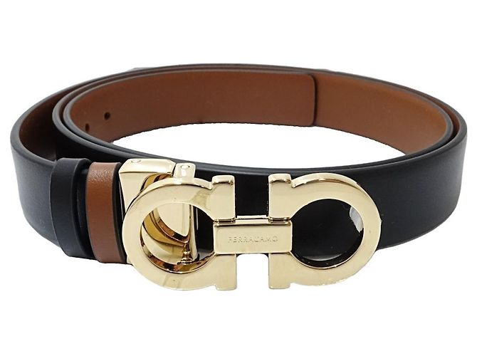 Salvatore Ferragamo Reversibler Ledergürtel Braun Schwarz - Ansicht 2