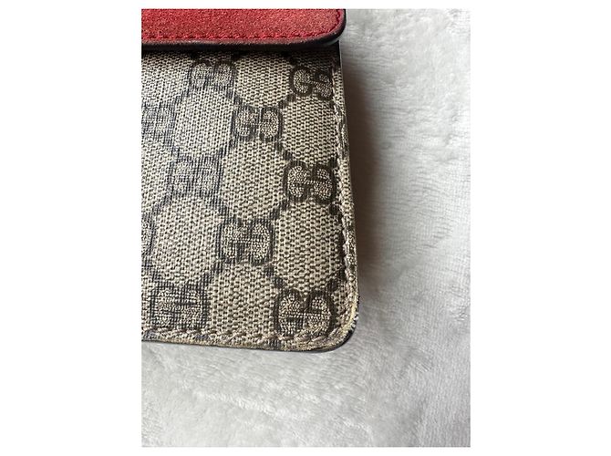 Gucci Dionysus GG Supreme Borsa a Catena Rosso Beige - vista 11
