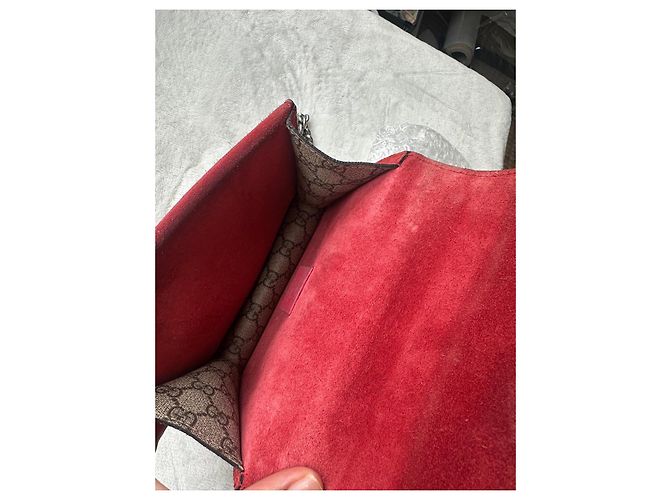 Gucci Dionysus GG Supreme Borsa a Catena Rosso Beige - vista 13