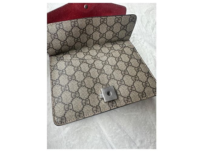 Gucci Dionysus GG Supreme Borsa a Catena Rosso Beige - vista 6