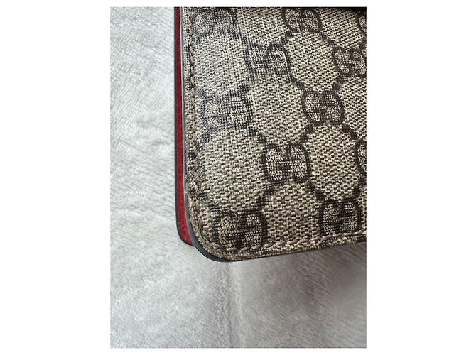 Gucci Dionysus GG Supreme Borsa a Catena Rosso Beige - vista 8
