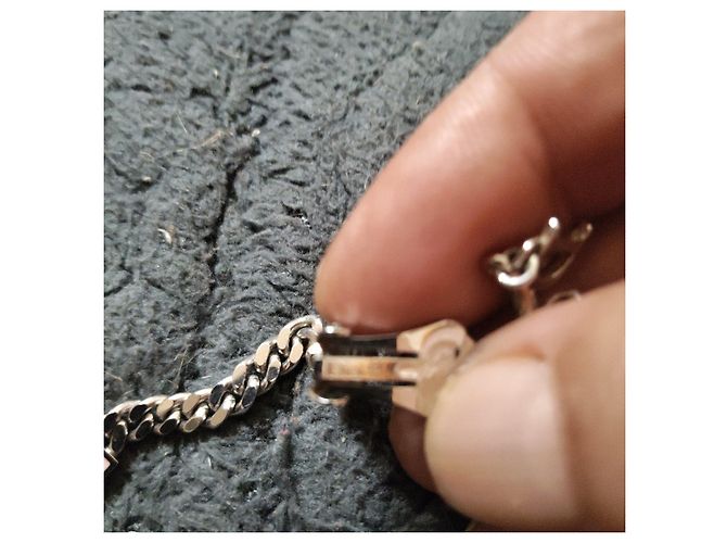 Bracciale Dior in metallo argentato ed smalto rosa Argento - vista 5