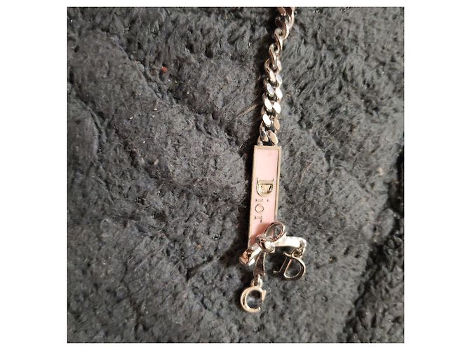 Bracciale Dior in metallo argentato ed smalto rosa Argento - vista 6
