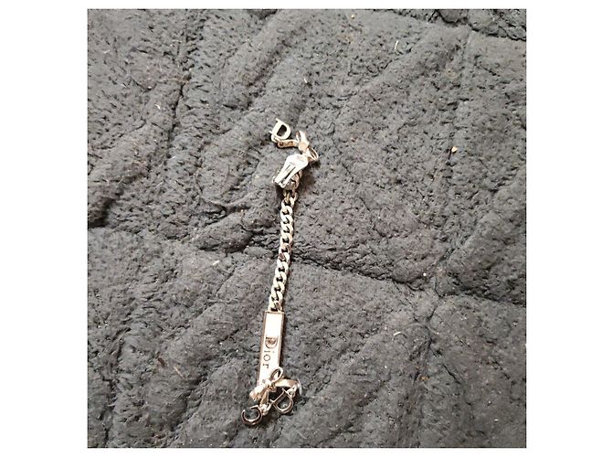 Bracciale Dior in metallo argentato ed smalto rosa Argento - vista 7
