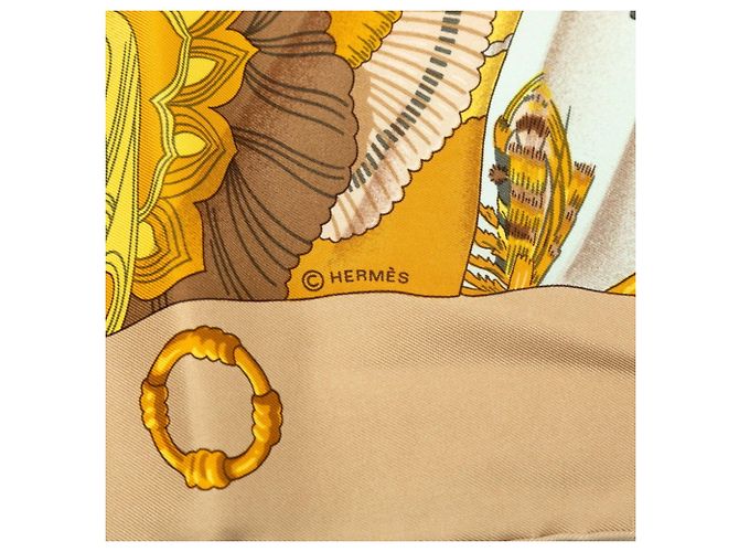 Hermès Sciarpa in seta Hermes Silk Sun Soleil de Soie Multicolore Beige - vista 3