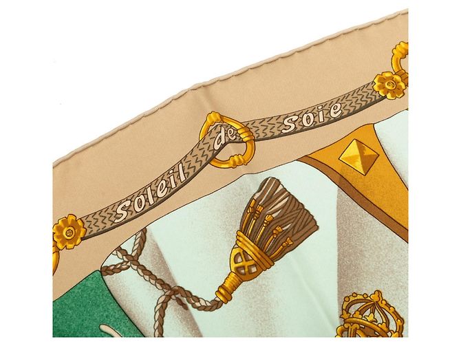 Hermès Sciarpa in seta Hermes Silk Sun Soleil de Soie Multicolore Beige - vista 6
