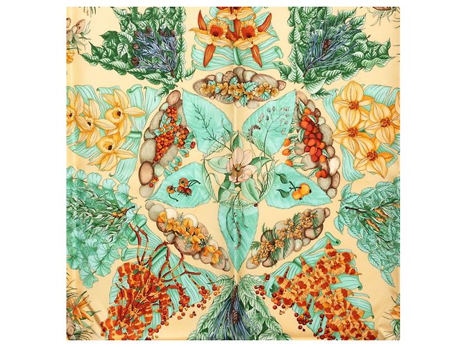 Hermès Sciarpa/Foulard Hermes Carre 90 Pythagore Multicolore Beige - vista 2