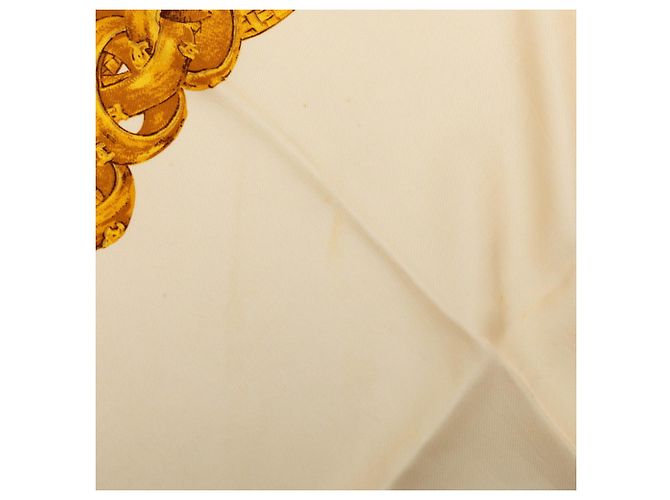 Timeless Lenço Chanel Coco Mark Chain Pattern Cru - vista 4