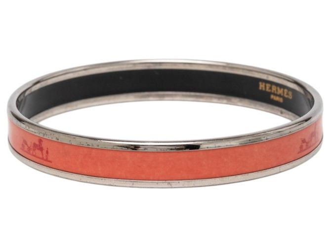 Hermès Hermes Email PM Cloisonné Bangle Silvery Orange - view 2