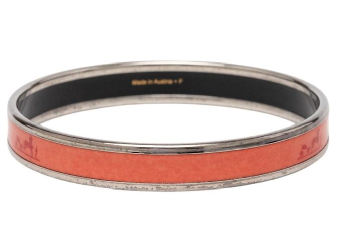 Hermès Hermes Email PM Cloisonné Bangle Silvery Orange - view 3