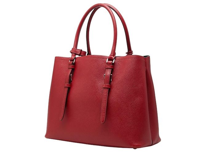 Bolso Tote de cuero Saffiano rojo Prada Roja - vista 2