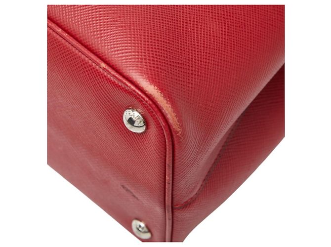 Bolso Tote de cuero Saffiano rojo Prada Roja - vista 4