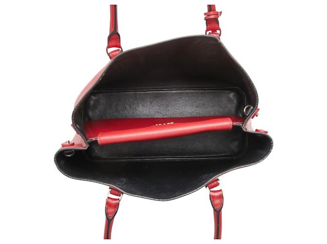 Bolso Tote de cuero Saffiano rojo Prada Roja - vista 8