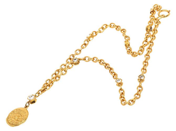 Collar con colgante de cadena larga Chanel Coco Mark Dorado - vista 3