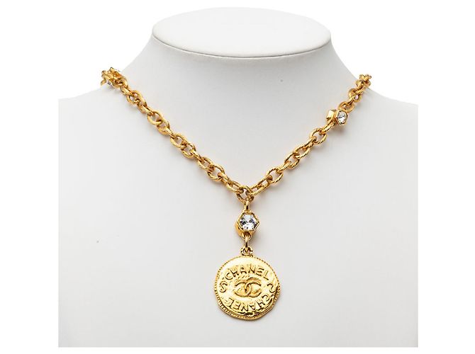 Collar con colgante de cadena larga Chanel Coco Mark Dorado - vista 6