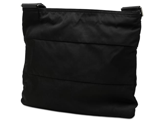 Borsa a tracolla con placca logo Triangle Prada Nero - vista 2