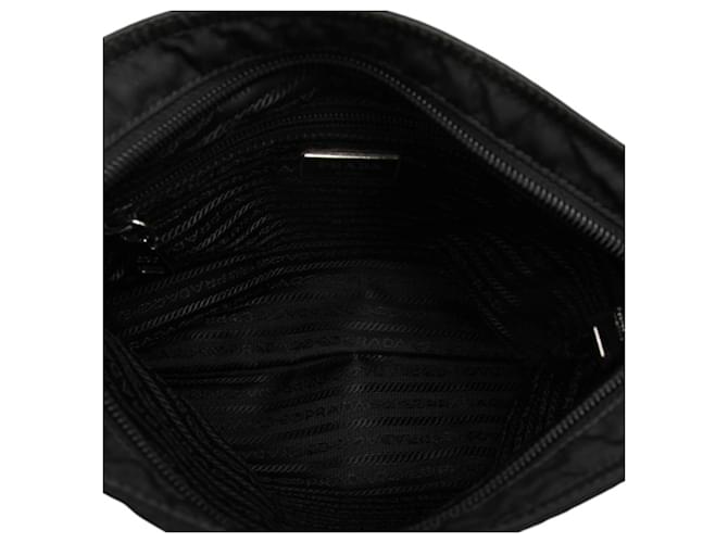Borsa a tracolla con placca logo Triangle Prada Nero - vista 4