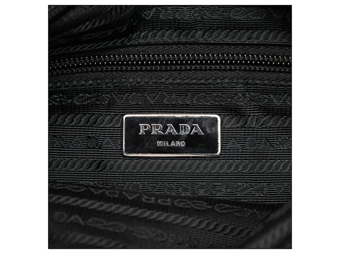 Borsa a tracolla con placca logo Triangle Prada Nero - vista 5