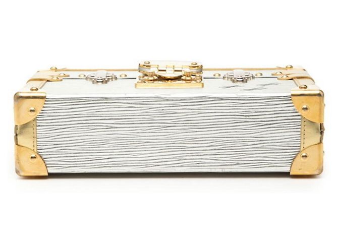 Borsa a tracolla Louis Vuitton Metallic Epi Petite Malle Argento D'oro - vista 3