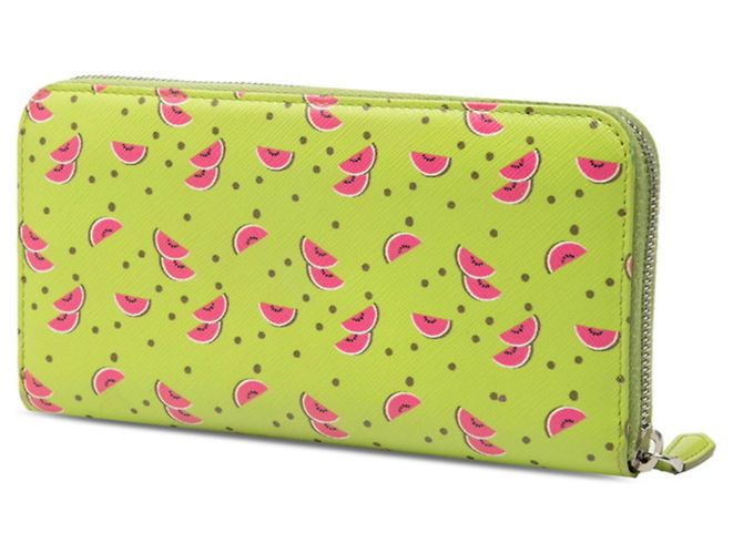 Cartera larga de cuero Saffiano verde Prada - vista 2
