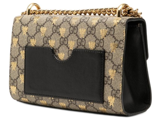 Padlock Borsa a tracolla con catena e lucchetto Gucci GG Supreme Nero Beige - vista 2