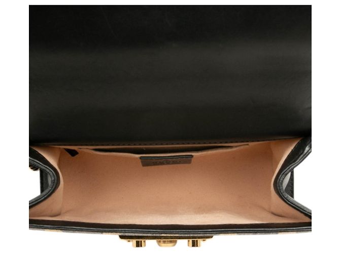 Padlock Borsa a tracolla con catena e lucchetto Gucci GG Supreme Nero Beige - vista 4
