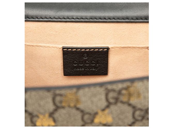 Padlock Borsa a tracolla con catena e lucchetto Gucci GG Supreme Nero Beige - vista 5