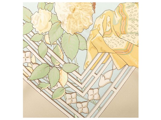 Hermès Hermes Carre 90 Le Fleuve Sacr Scarf Multicolore Beige - vista 4