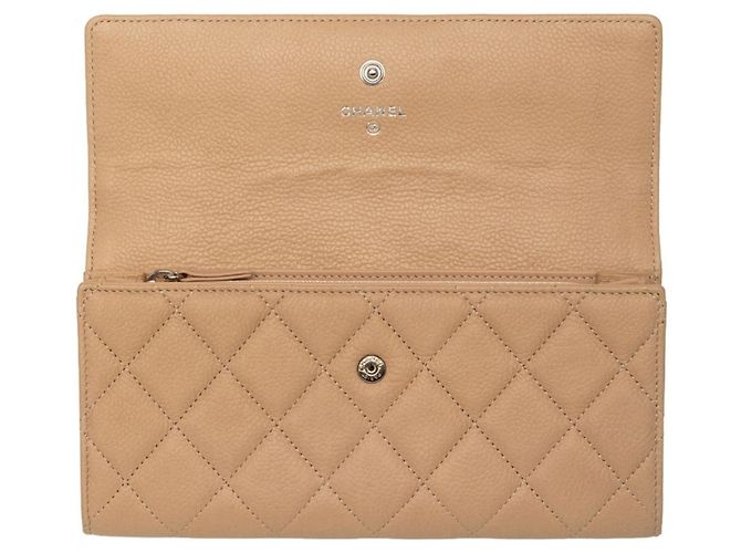 Chanel Coco Mark Matelassé Long Wallet Beige - Ansicht 4
