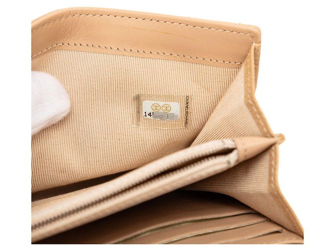 Chanel Coco Mark Matelassé Long Wallet Beige - Ansicht 7