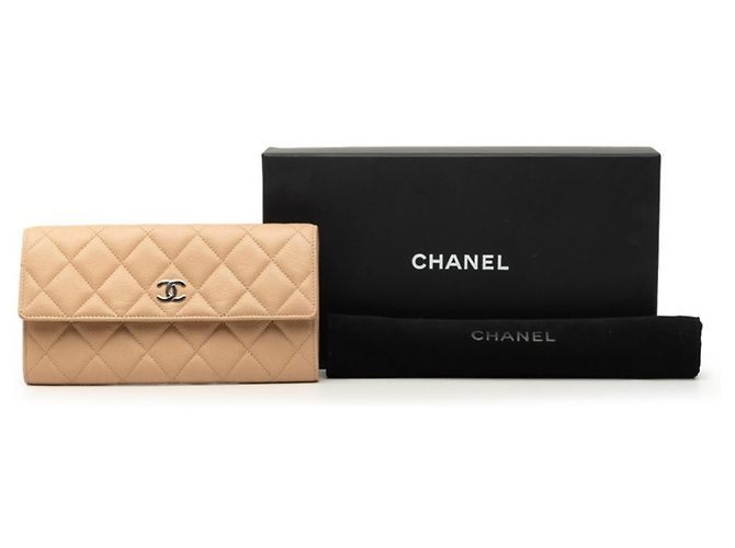 Chanel Coco Mark Matelassé Long Wallet Beige - Ansicht 9