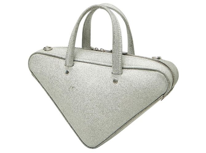 Borsa Duffle Balenciaga Triangle Argento - vista 2