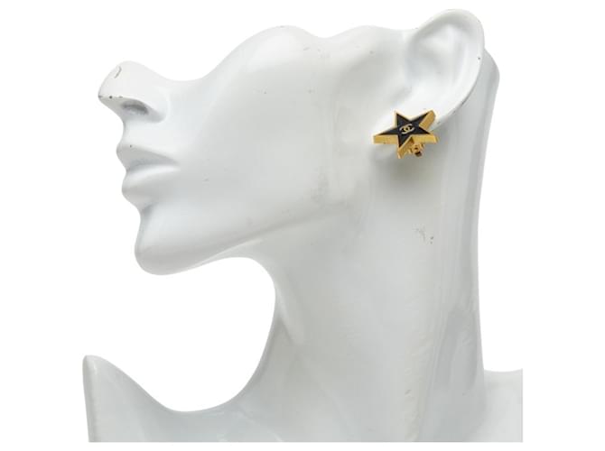 Orecchini Chanel Coco Mark Star Motif Nero D'oro - vista 5