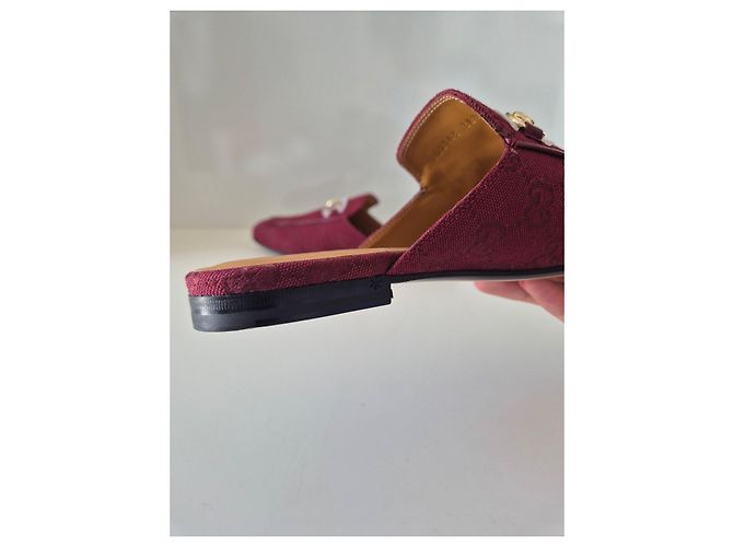 Gucci Princetown Mocassini GG Supreme Bordeaux Bordò - vista 11