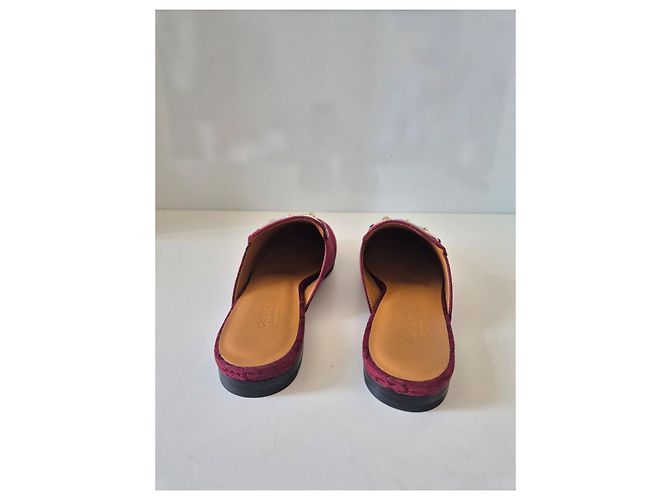 Gucci Princetown Mocassini GG Supreme Bordeaux Bordò - vista 6