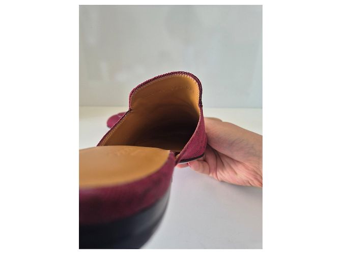 Gucci Princetown Mocassini GG Supreme Bordeaux Bordò - vista 8