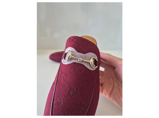 Gucci Princetown Mocassini GG Supreme Bordeaux Bordò - vista 9