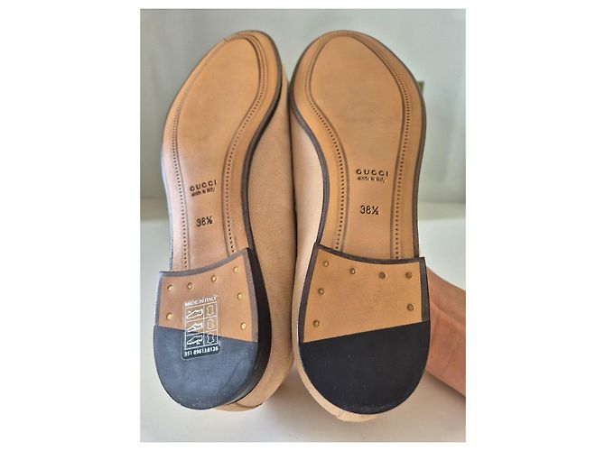 Gucci Mocassini Horsebit in scamosciato beige - vista 5