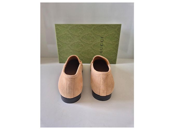 Gucci Mocassini Horsebit in scamosciato beige - vista 6