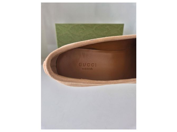 Gucci Mocassini Horsebit in scamosciato beige - vista 7